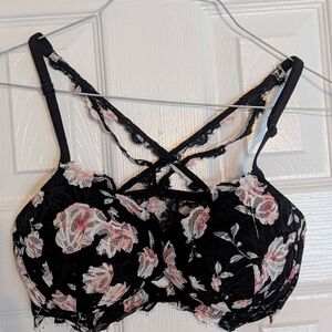 Floral Lace Padded Underwire Bra